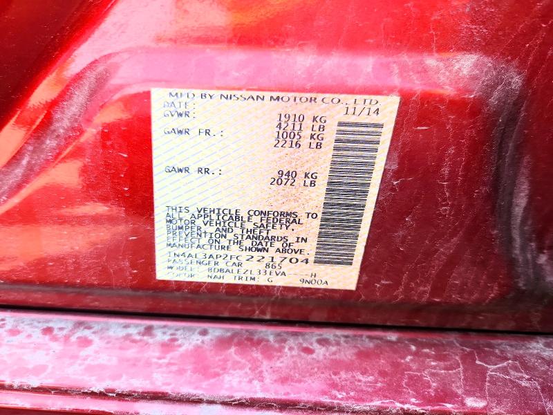 54109296 :رقم المزاد ، 1N4AL3AP2FC221704 vin ، 2015 Nissan Altima مزاد بيع