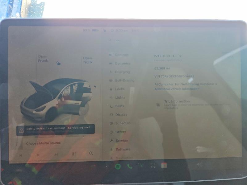 Продажа на аукционе авто 2022 Tesla Model Y, vin: 7SAYGDEF5NF554472, номер лота: 52525156