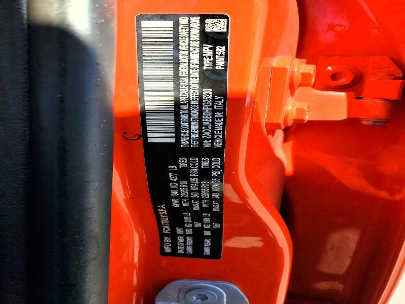 53452536 :رقم المزاد ، ZACCJABB0HPG25230 vin ، 2017 Jeep Renegade مزاد بيع