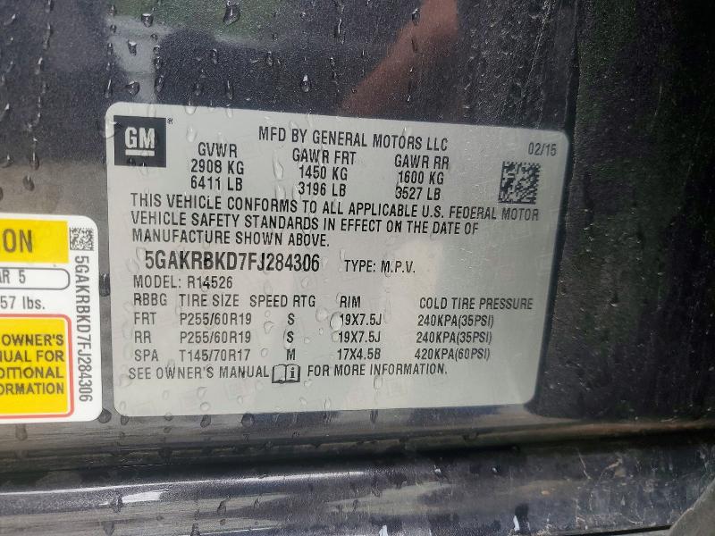 Продаж на аукціоні авто 2015 Buick Enclave, vin: 5GAKRBKD7FJ284306, номер лоту: 54514266
