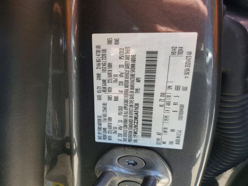 Aukcja sprzedaży 2021 Ford Escape, vin: 1FMCU9CZ2MUA51638, numer aukcji: 52065756