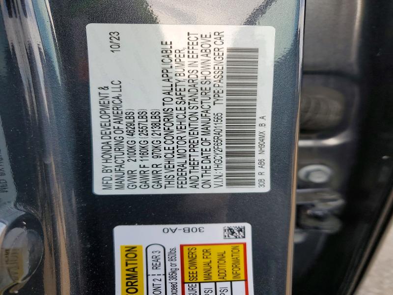 55165586 :رقم المزاد ، 1HGCY2F65RA011565 vin ، 2024 Hond Accord Hybrid E مزاد بيع