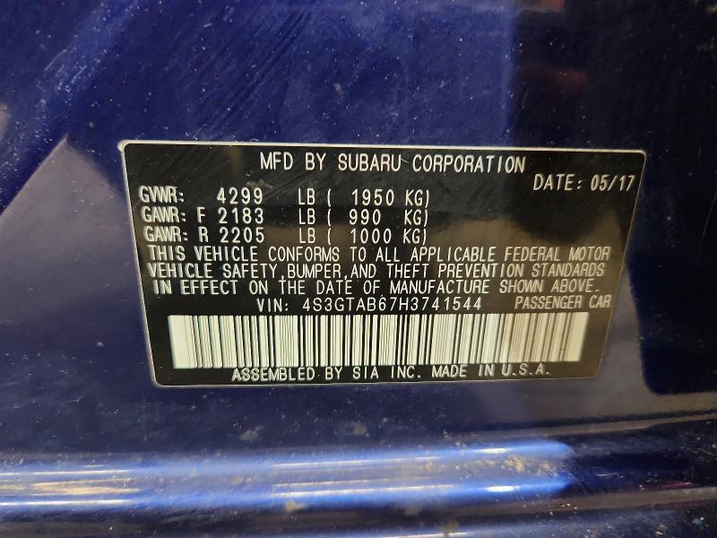 Продажа на аукционе авто 2017 Subaru Impreza, vin: 4S3GTAB67H3741544, номер лота: 54668826