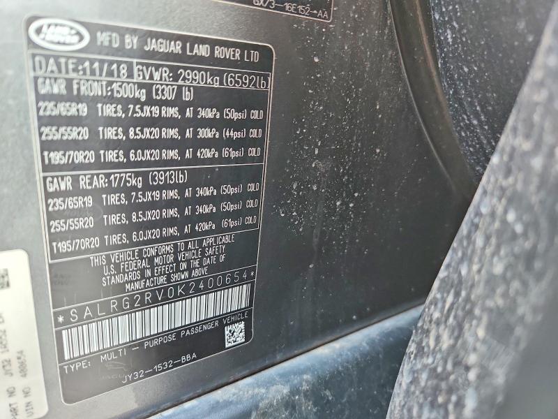 Продажа на аукционе авто 2019 Land Rover Discovery, vin: SALRG2RV0K2400654, номер лота: 55074746
