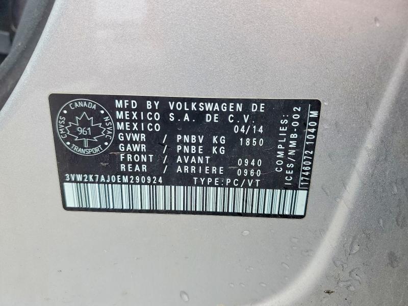 Aukcja sprzedaży 2014 Volkswagen Jetta, vin: 3VW2K7AJ0EM290924, numer aukcji: 53873236