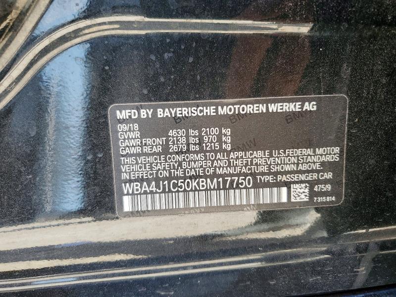 Aukcja sprzedaży 2019 Bmw 430i, vin: WBA4J1C50KBM17750, numer aukcji: 53279456