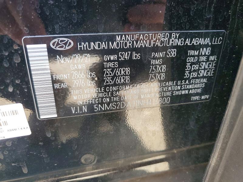 54094306 :رقم المزاد ، 5NMS2DAJ1NH413800 vin ، 2022 Hyundai Santa Fe مزاد بيع