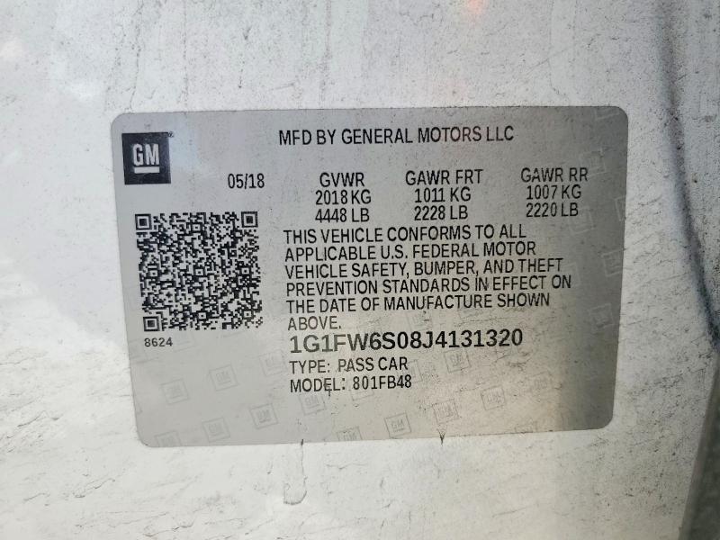 Aukcja sprzedaży 2018 Chevrolet Bolt Ev, vin: 1G1FW6S08J4131320, numer aukcji: 54467926