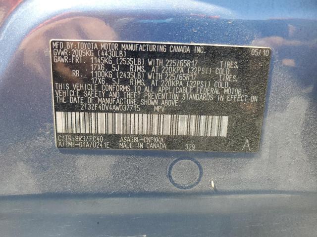 Продаж на аукціоні авто 2010 Toyota Rav4, vin: 2T3ZF4DV4AW037715, номер лоту: 53510896