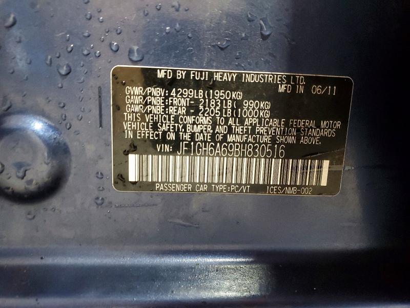 Продаж на аукціоні авто 2011 Subaru Impreza, vin: JF1GH6A69BH830516, номер лоту: 54072956