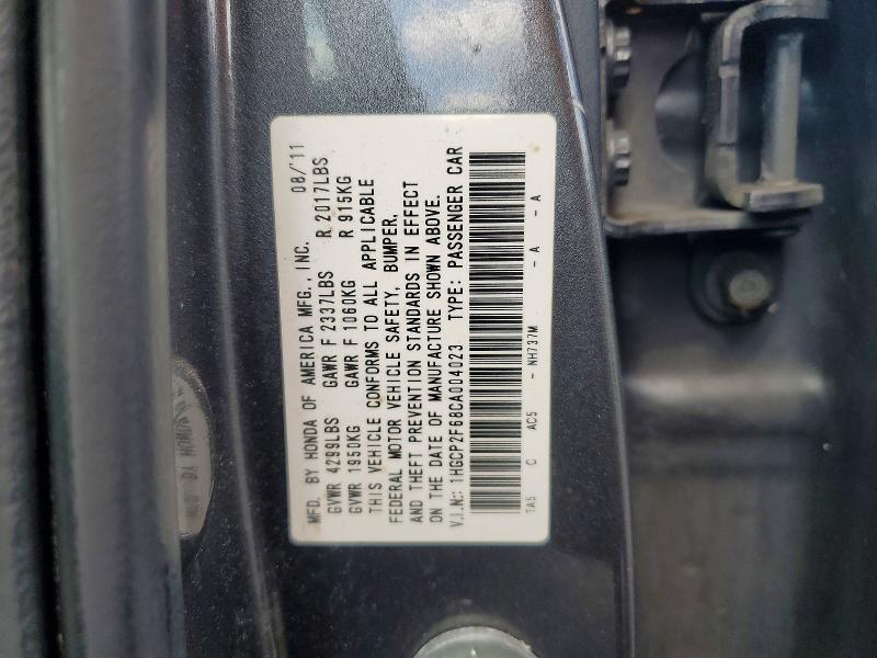 Aukcja sprzedaży 2012 Honda Accord, vin: 1HGCP2F68CA004023, numer aukcji: 53602806