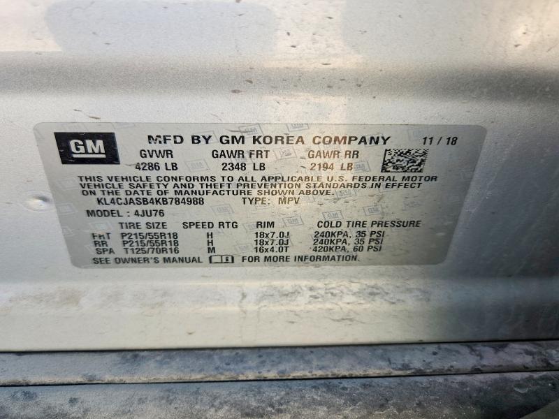 Aukcja sprzedaży 2019 Buick Encore, vin: KL4CJASB4KB784988, numer aukcji: 52719246