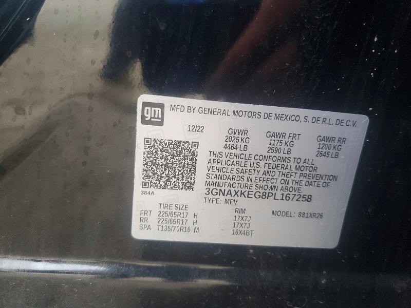 Продаж на аукціоні авто 2023 Chevrolet Equinox, vin: 3GNAXKEG8PL167258, номер лоту: 52496246