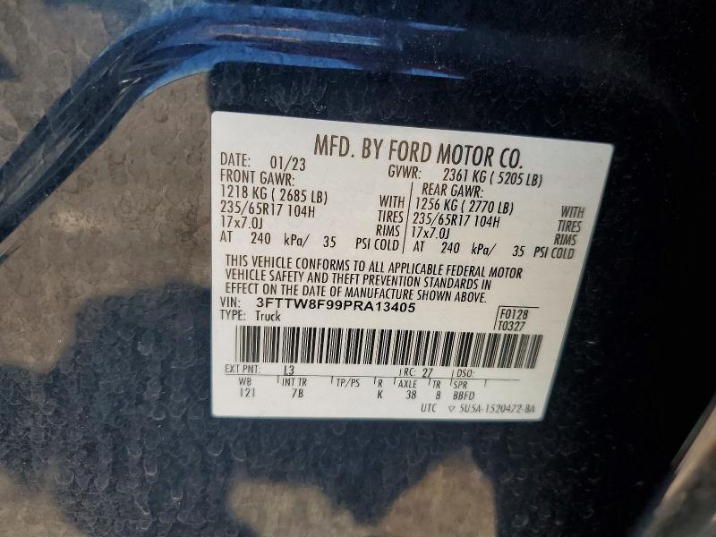 2023 Ford Maverick მანქანა იყიდება აუქციონზე, vin: 3FTTW8F99PRA13405, აუქციონის ნომერი: 55164906