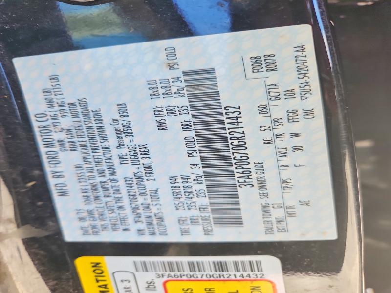 Продажа на аукционе авто 2016 Ford Fusion, vin: 3FA6P0G70GR214432, номер лота: 54490436