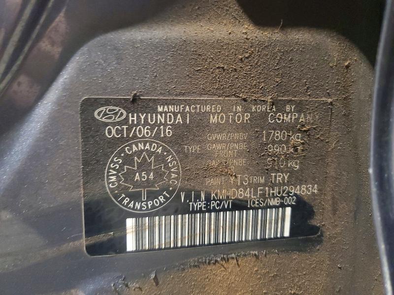 Продажа на аукционе авто 2017 Hyundai Elantra, vin: KMHD84LF1HU294834, номер лота: 51748056