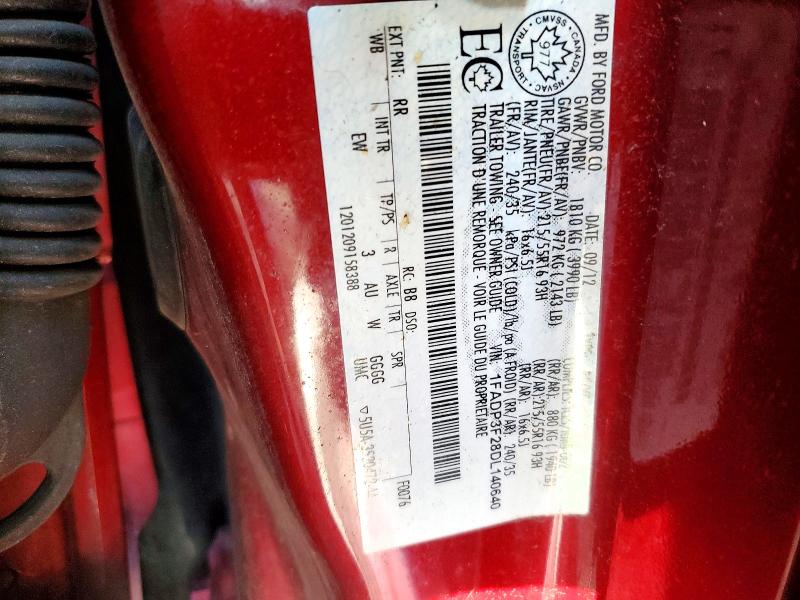2013 Ford Focus მანქანა იყიდება აუქციონზე, vin: 1FADP3F28DL140640, აუქციონის ნომერი: 51595596
