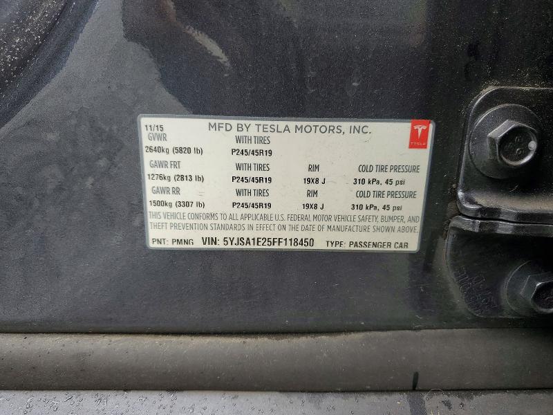 Aukcja sprzedaży 2015 Tesla Model S, vin: 5YJSA1E25FF118450, numer aukcji: 54174116