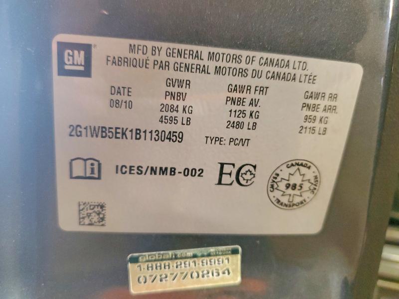 2011 Chevrolet Impala მანქანა იყიდება აუქციონზე, vin: 2G1WB5EK1B1130459, აუქციონის ნომერი: 54104496