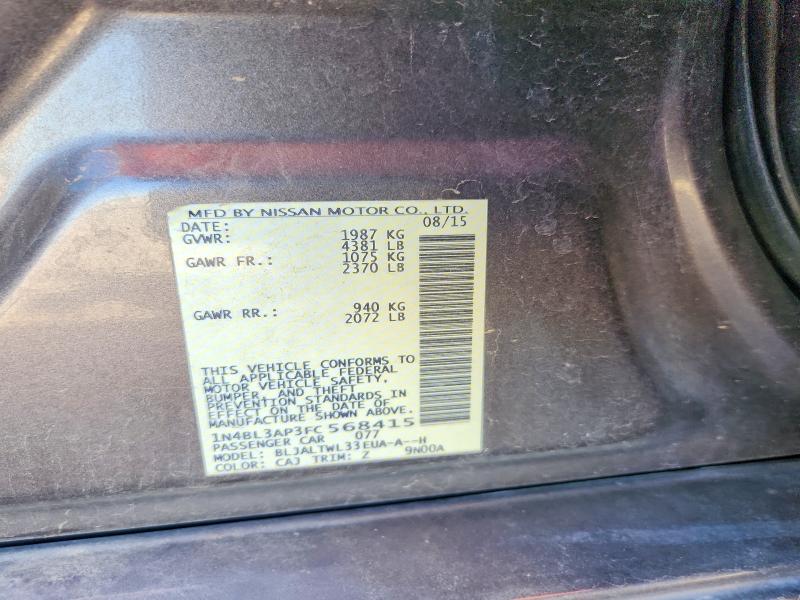 Продажа на аукционе авто 2015 Nissan Altima, vin: 1N4BL3AP3FC568415, номер лота: 54670116