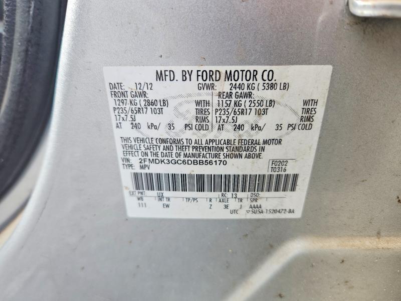 Продажа на аукционе авто 2013 Ford Edge, vin: 2FMDK3GC6DBB56170, номер лота: 52555726
