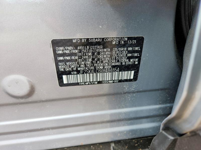 Продажа на аукционе авто 2024 Subaru Forester, vin: JF2SKALC8RH484854, номер лота: 51321456