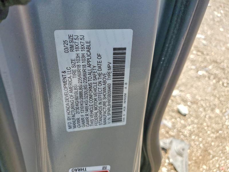 Aukcja sprzedaży 2025 Honda Odyssey, vin: 5FNRL6H66SB056460, numer aukcji: 53226306