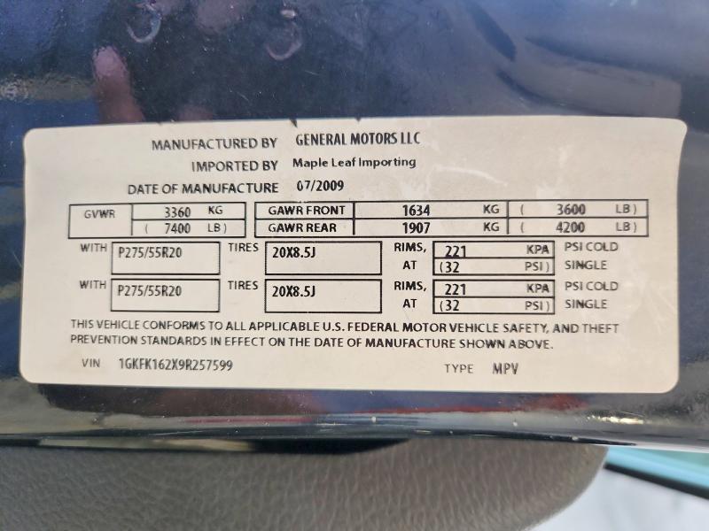 Продаж на аукціоні авто 2009 Gmc Yukon, vin: 1GKFK162X9R257599, номер лоту: 54783056
