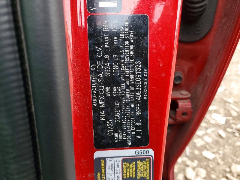 Aukcja sprzedaży 2025 Kia K4, vin: 3KPFT4DE3SE091323, numer aukcji: 52454736
