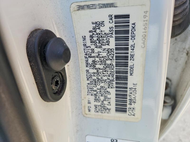 Aukcja sprzedaży 2013 Toyota Corolla, vin: 5YFBU4EEXDP154235, numer aukcji: 53534666