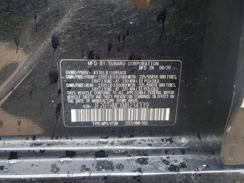 52302996 :رقم المزاد ، JF2GTHMCXM8234339 vin ، 2021 Subaru Crosstrek مزاد بيع