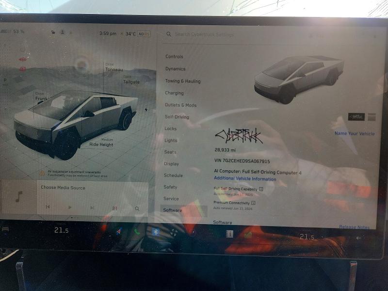 2025 Tesla Cybertruck მანქანა იყიდება აუქციონზე, vin: 7G2CEHED9SA067915, აუქციონის ნომერი: 54112866
