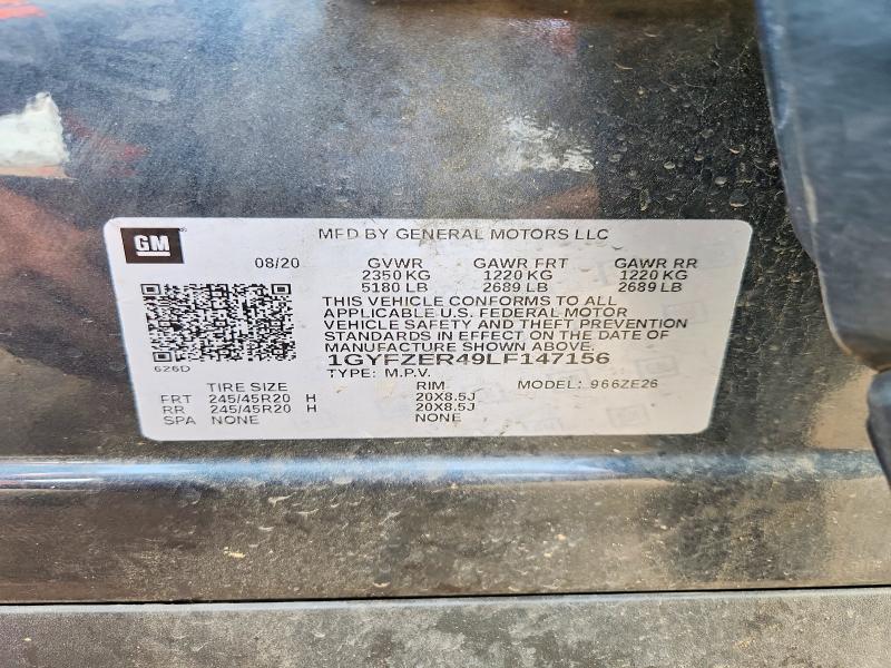 2020 Cadillac Xt4 მანქანა იყიდება აუქციონზე, vin: 1GYFZER49LF147156, აუქციონის ნომერი: 53991926