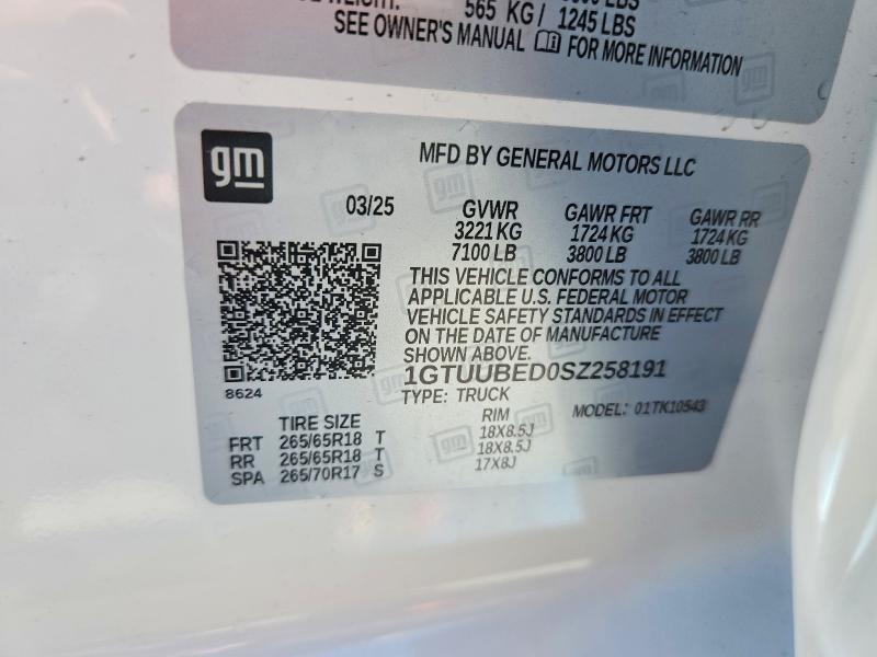 Auction sale of the 2025 Gmc Sierra, vin: 1GTUUBED0SZ258191, lot number: 52850686