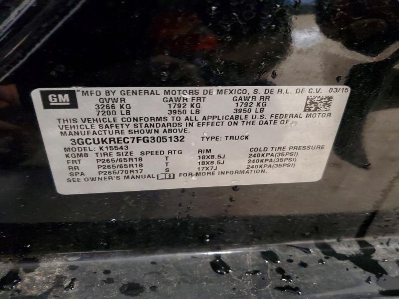 2015 Chevrolet Silverado მანქანა იყიდება აუქციონზე, vin: 3GCUKREC7FG305132, აუქციონის ნომერი: 54117136