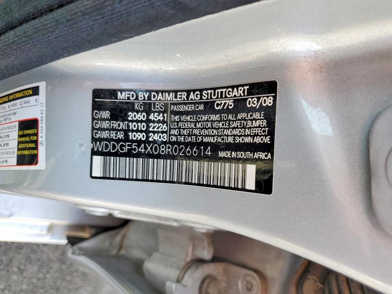 Продажа на аукционе авто 2008 Mercedes-benz C, vin: WDDGF54X08R026614, номер лота: 53940316