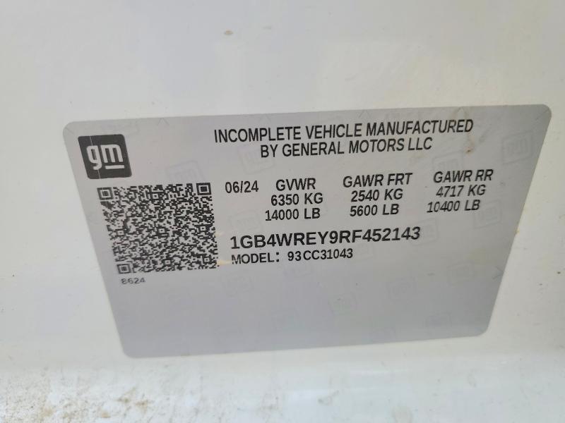 55071026 :رقم المزاد ، 1GB4WREY9RF452143 vin ، 2024 Chevrolet Silverado مزاد بيع