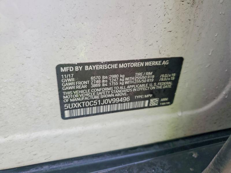 Продаж на аукціоні авто 2018 Bmw X5, vin: 5UXKT0C51J0V99496, номер лоту: 55067876