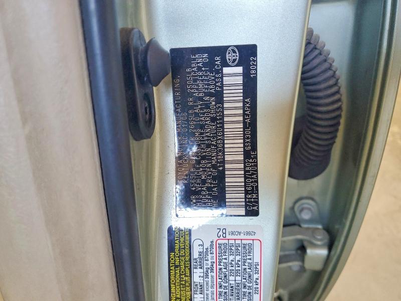 53802776 :رقم المزاد ، 4T1BK36BX6U111553 vin ، 2006 Toyota Avalon مزاد بيع