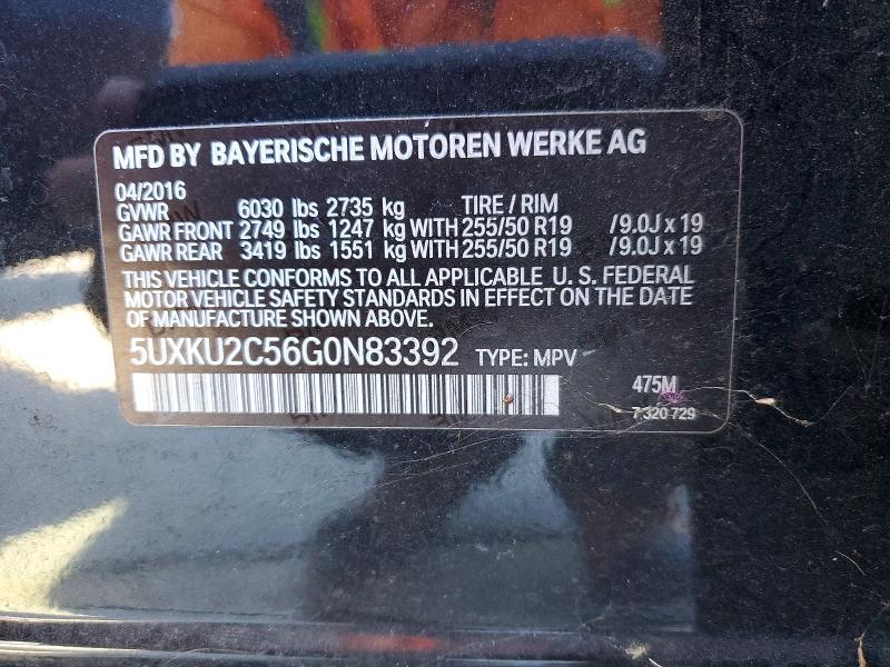 Aukcja sprzedaży 2016 Bmw X6, vin: 5UXKU2C56G0N83392, numer aukcji: 53034126