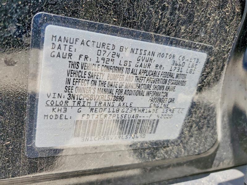 Продажа на аукционе авто 2024 Nissan Kicks, vin: 3N1CP5BVXRL578690, номер лота: 52289756