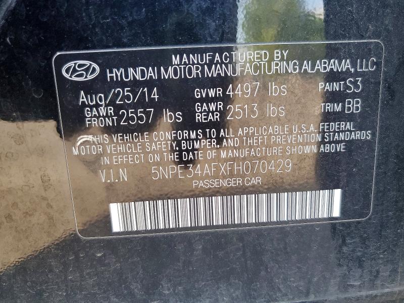 54691856 :رقم المزاد ، 5NPE34AFXFH070429 vin ، 2015 Hyundai Sonata مزاد بيع