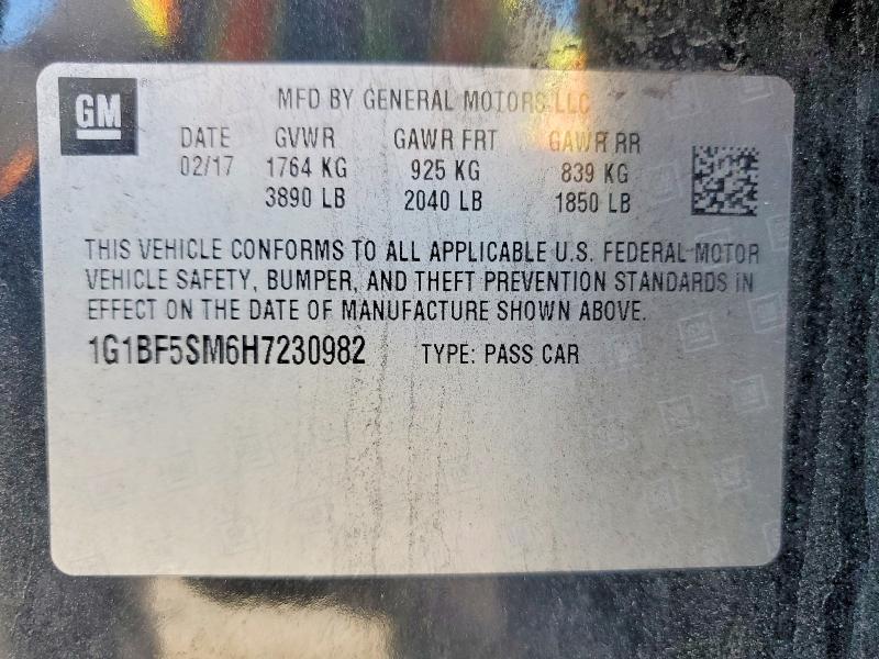 Продажа на аукционе авто 2017 Chevrolet Cruze, vin: 1G1BF5SM6H7230982, номер лота: 54082686