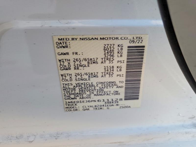Продаж на аукціоні авто 2023 Nissan Frontier, vin: 1N6ED1EJ6PN611128, номер лоту: 54721356