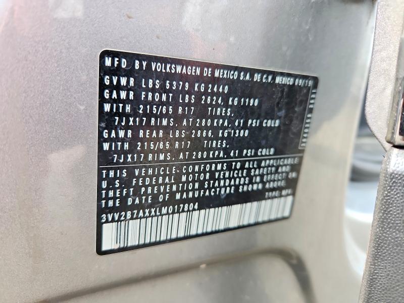 Aukcja sprzedaży 2020 Volkswagen Tiguan, vin: 3VV2B7AXXLM017804, numer aukcji: 53363166