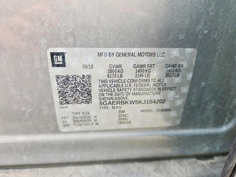 Продажа на аукционе авто 2019 Buick Enclave, vin: 5GAERBKW5KJ104202, номер лота: 52587966