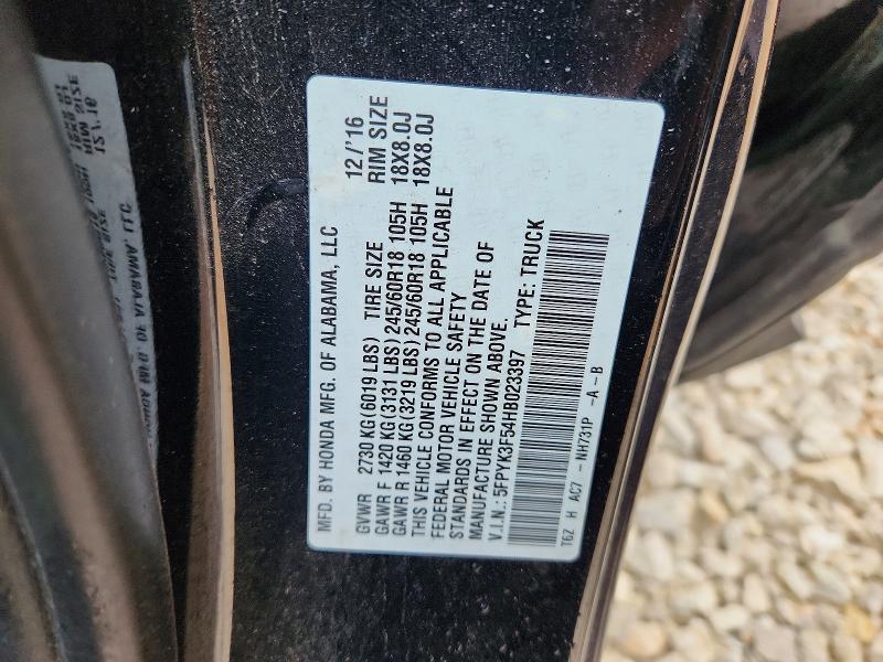 2017 Honda Ridgeline მანქანა იყიდება აუქციონზე, vin: 5FPYK3F54HB023397, აუქციონის ნომერი: 52443616