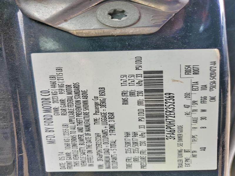 Продажа на аукционе авто 2014 Ford Fusion, vin: 3FA6P0H72ER352369, номер лота: 53766866