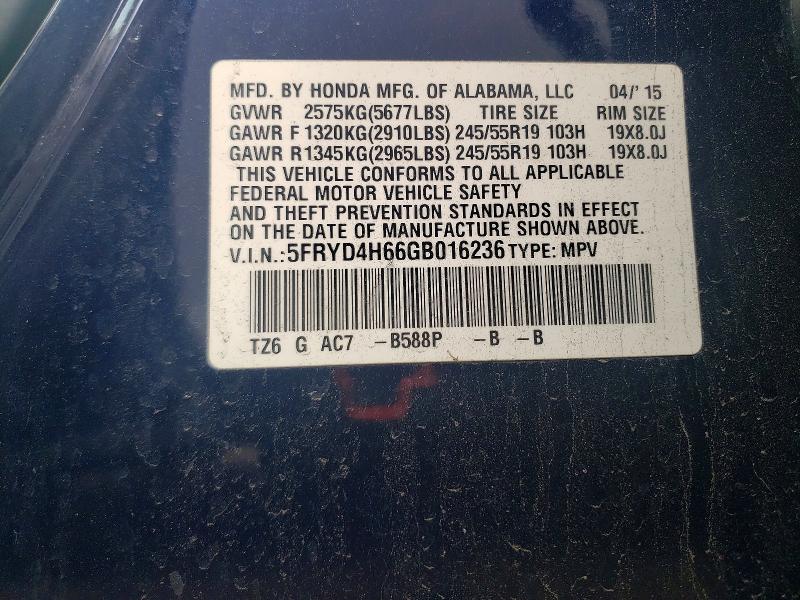Aukcja sprzedaży 2016 Acura Mdx, vin: 5FRYD4H66GB016236, numer aukcji: 52557756