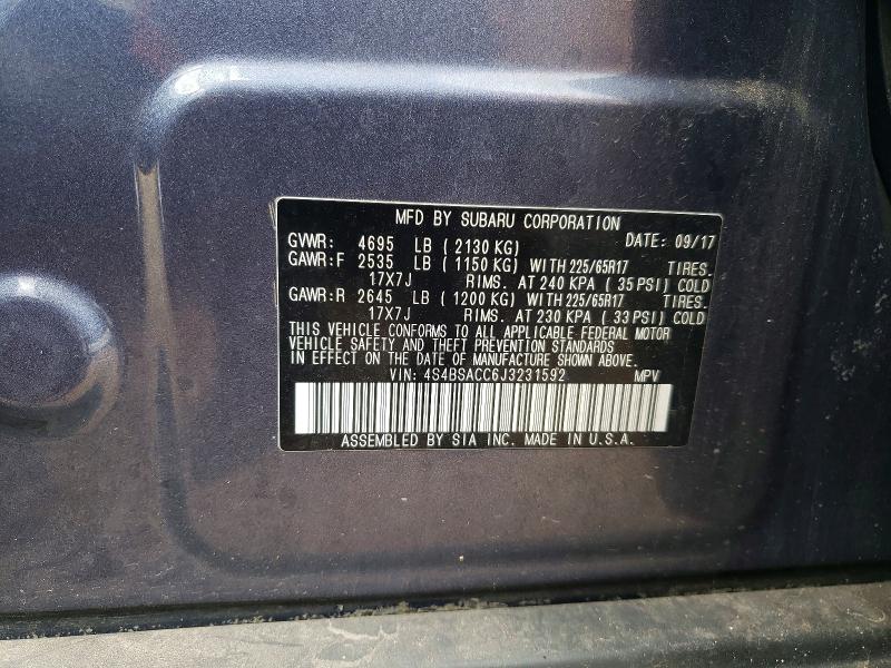 55181576 :رقم المزاد ، 4S4BSACC6J3231592 vin ، 2018 Subaru Outback مزاد بيع